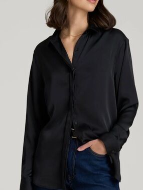 Maison d'Amélie Black Satin Top with Branded Tag